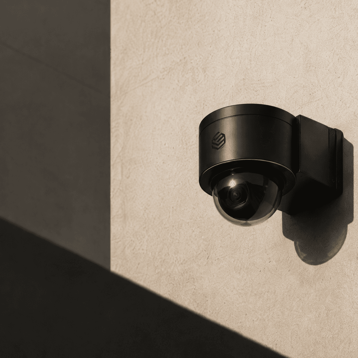Safe & Sound dome camera mounted on an exterior facade